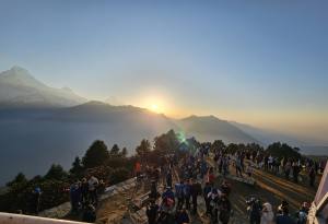 Beautiful sunrise view from Poonhill