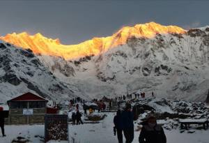 Beautiful sunrise view from the Annapurna Base Camp